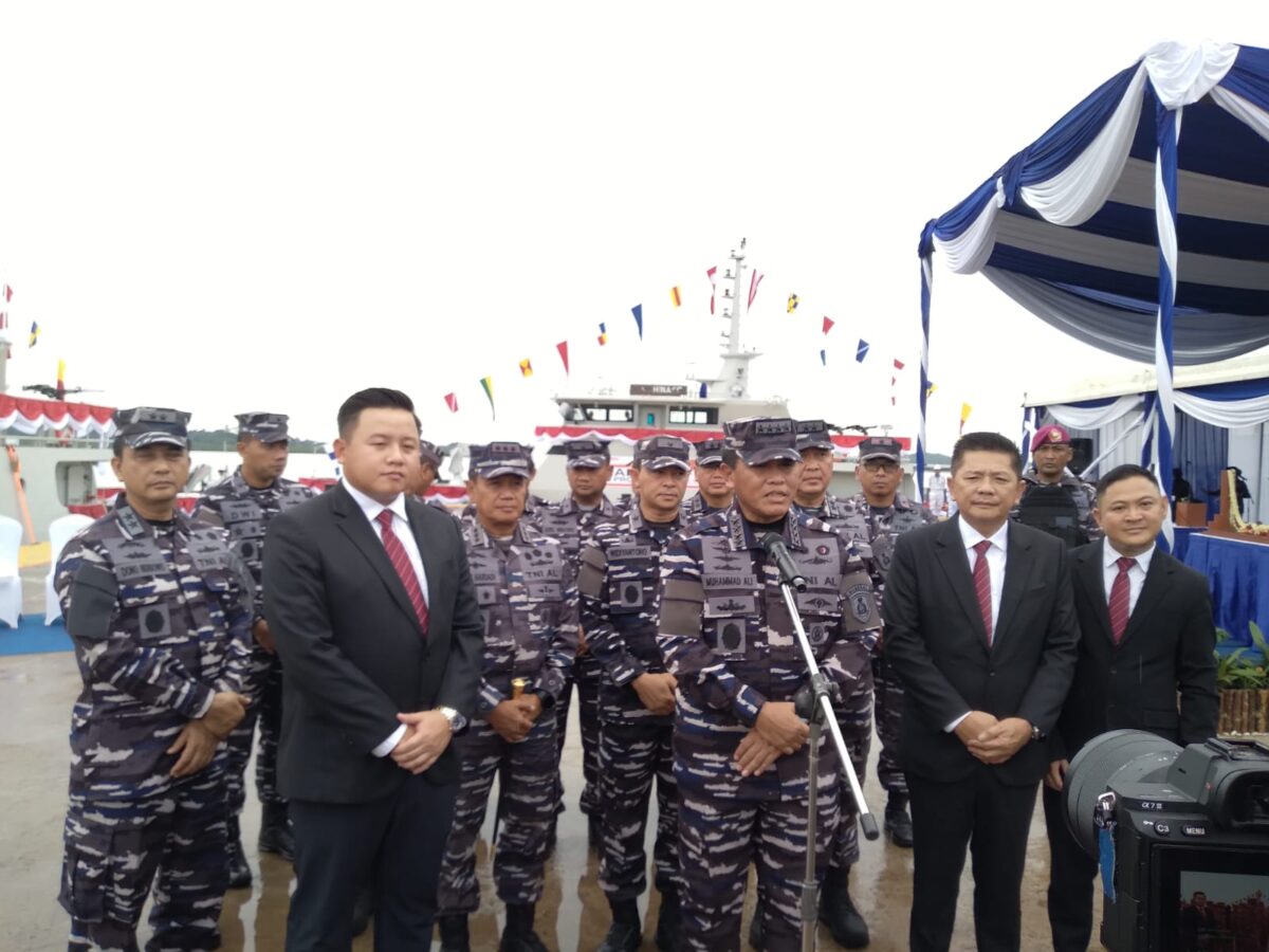 Kepala Staf Angkatan Laut (KSAL) Laksamana TNI, Muhammad Ali memberikan keterangan pers, Senin (4/12/2023). Foto:Arga-matapedia6
