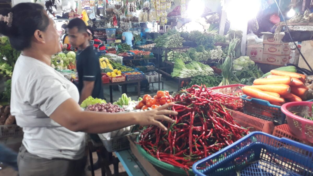 Salah satu pedagang di pasar SP Plaza, Sagulung, Batam, Kamis (712/2023). Foto:Arga-matapedia6.