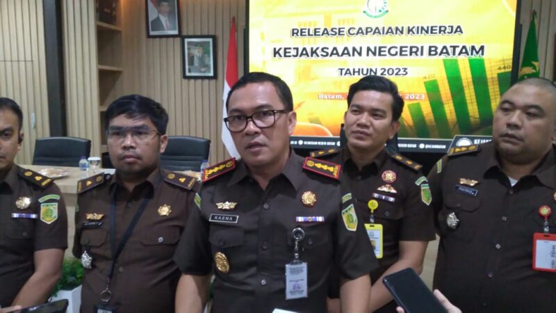 Kepala Kejaksaan Negeri Batam, I Ketut Kasna Dedi dalam release capaian kinerja Kejaksaan Negeri Batam tahun 2023, Rabu (27/12/2023). Foto:rega/matapedia6