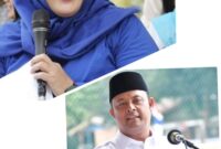 Ketua DPD Partai Gerindra Kepri, Iman Sutiawan bersama Marlin Agustina. Foto:Ist/matapedia6