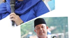 Ketua DPD Partai Gerindra Kepri, Iman Sutiawan bersama Marlin Agustina. Foto:Ist/matapedia6