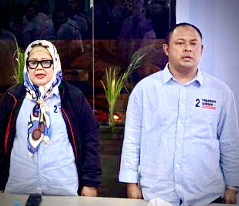 Ketua DPD Partai Gerindra Kepri, Iman Sutiawan dengan Marlin Agustina. Foto:DN/matapedia6