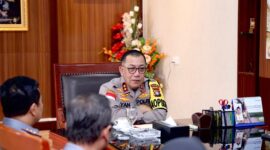 Kapolda Kepri Irjen Pol Yan Fitri Halimansyah saat audiensi dengan Kakanwil Kemenkumham Kepri yang diselenggarakan di Ruang Kerja Kapolda Kepri. Senin (8/1/2024). Matapedia6.com/ luci