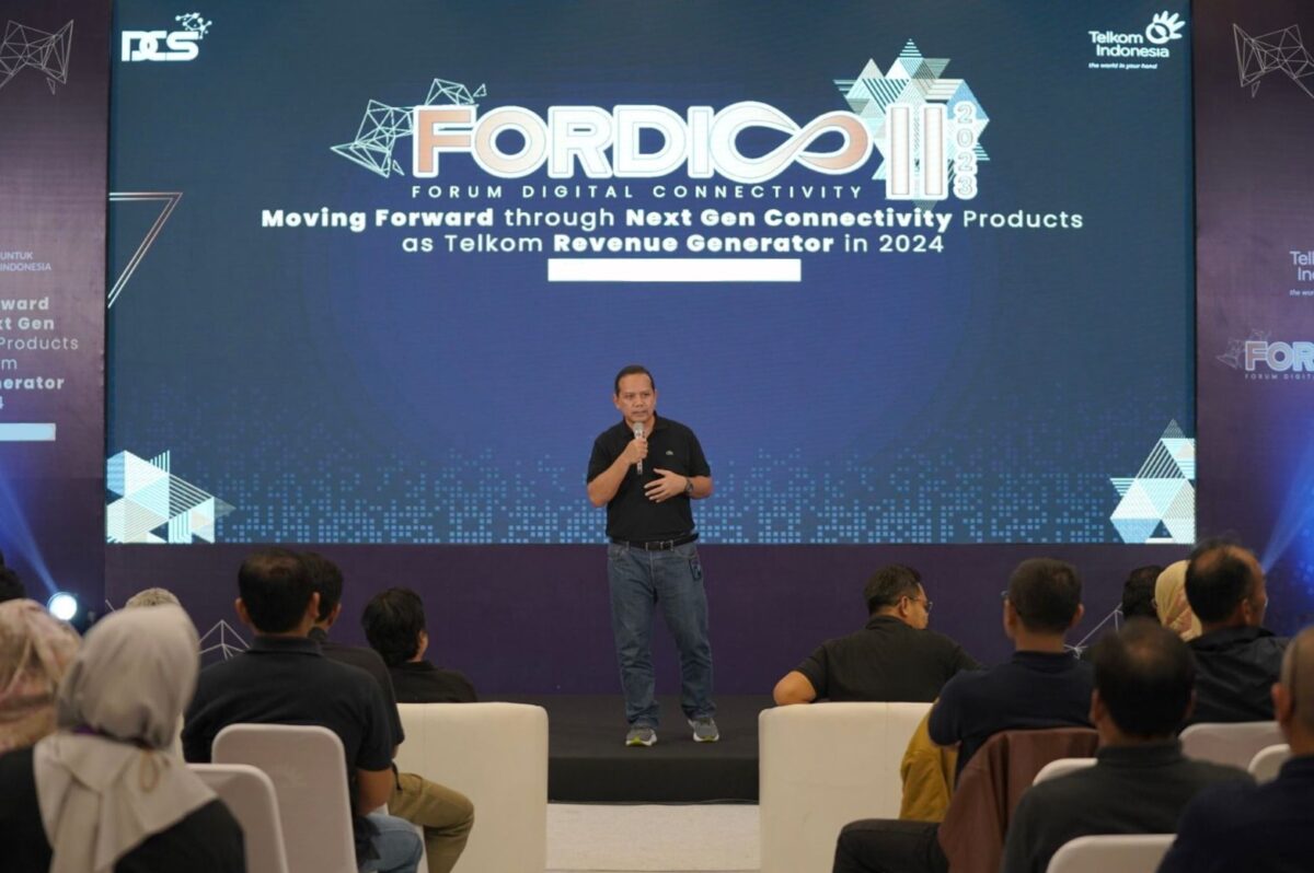 Executive General Manager Digital Connectivity Service Telkom Teuku Muda Nanta (tengah) dalam Forum Digital Connectivity (FORDICO) Telkom di Jakarta, beberapa waktu lalu. Foto:Dok/Telkom
