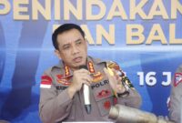 Kapolresta Barelang Kombes Pol Nugroho Tri Nuryanto saat konferensi pers di Polresta Barelang, mengenai hasil penindakan knalpot brong di Kota Batam, Selasa (16/1/2024). Matapedia6.com/ Dok Polresta