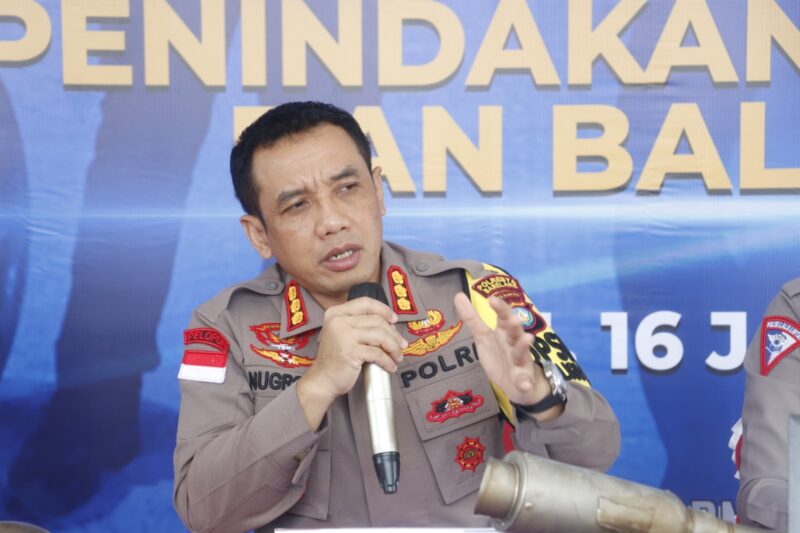 Kapolresta Barelang Kombes Pol Nugroho Tri Nuryanto saat konferensi pers di Polresta Barelang, mengenai hasil penindakan knalpot brong di Kota Batam, Selasa (16/1/2024). Matapedia6.com/ Dok Polresta