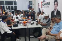 Tim Pemenangan Daerah (TPD) pasangan Capres nomor urut satu Provinsi Kepulauan Riau (Kepri) saat rapat persiapan kedatangan Anies Rasyid Baswedan Ke Kota Batam pada Jumat (19/1/2024).Matapedia6.com/luci