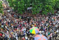 Ribuan masyarakat Kota Batam padati lokasi pasar Tos 3000 Jodoh Nagoya, Kota Batam saat calon presiden nomor urut satu datang ke Batam, Jumat (19/1/2024) Matapedia6.com/ Istimewa
