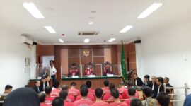 Sidang kasus Rempang Galang Batam pada Senin (8/1/2024). Foto:rega/matapedia6