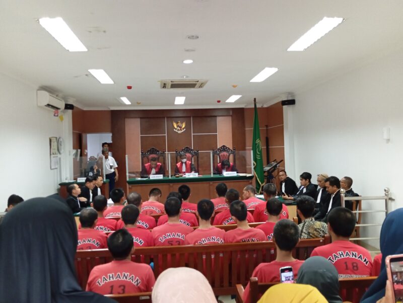 Sidang lanjutan kericuhan Bela Rempang Galang di PN Batam, Senin (8/1/2024). Foto:rega/matapedia6