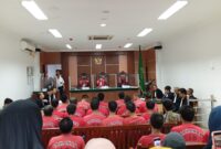 Sidang lanjutan kericuhan Bela Rempang Galang di PN Batam, Senin (8/1/2024). Foto:rega/matapedia6