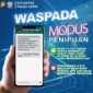 Pesan penipuan tilang elektronik melalui aplikasi whatshap yang diterima masyarakat. Matapedia6.com/Humas Polda
