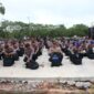 Personel BKO dari Polresta Barelang gelar Apel sebelum dikirim ke tempat tugas ke TPS yang tersebar di Kota Batam. Matapedia6.com/Dok Humas Polresta