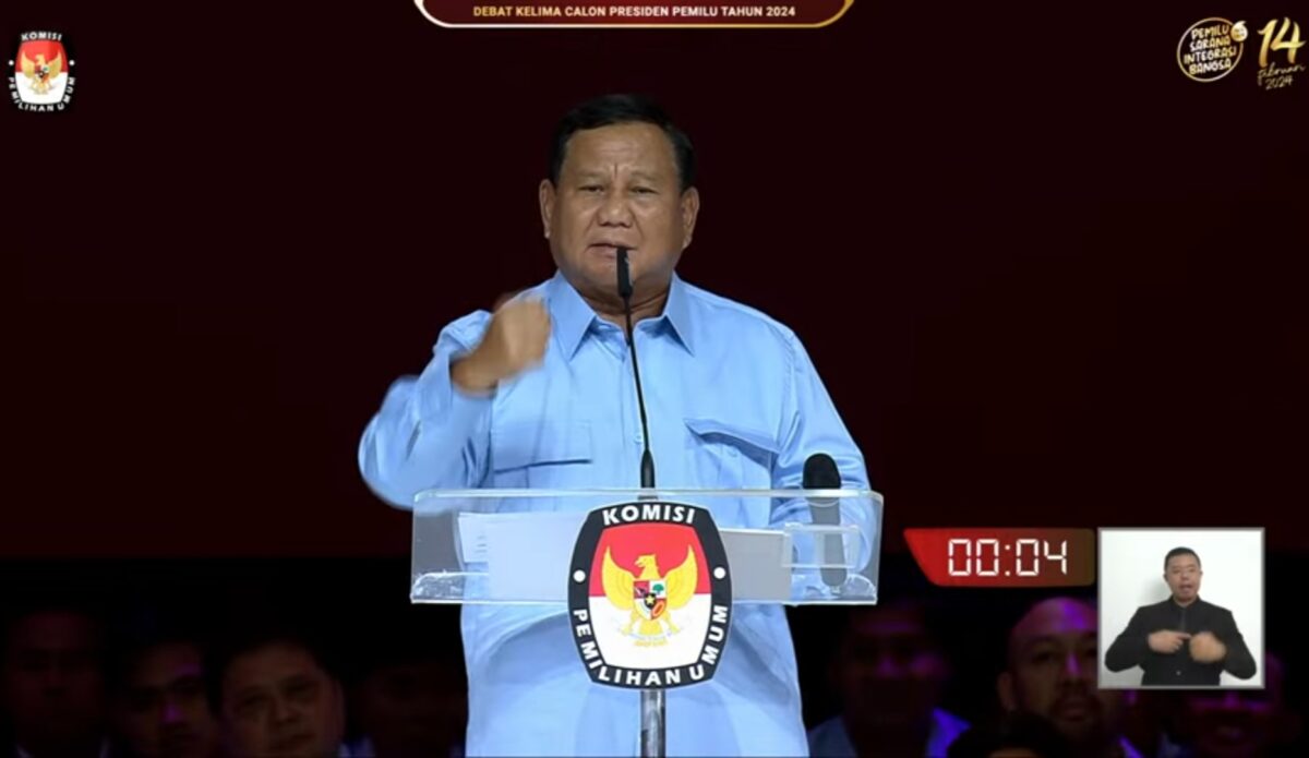 Calon presiden Nomor urut satu Prabowo Subianto. Matapedia6.com/ Screenshot YouTube KPU RI