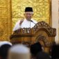 Wakil Presiden Republik Indonesia K.H. Ma'ruf Amin saat memberikan tausiah di Masjid Besar Al Uswah di jalan D.I Panjaitan, Km 10, Tanjungpinang, Kamis (14/3/2024). Matapedia6.com/Diskominfo Kepri