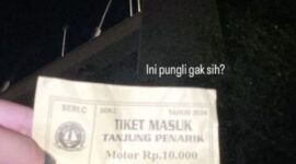 Screenshot dari Instagram karcis parkir motor dibawah jembatan satu Barelang Batam, sekali parkir Rp 10 ribu untuk motor. Matapedia6.com/Screenshot dari Instagram
