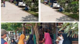 Warga perumahan Parisa Indah berkumpul dan rencananya akan mendatangi Lurah, pertanyakan row jalan di depan rumah mereka, Rabu (27/3/2024). Matapedia6.com/ Luci