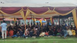 Momen Idulfitri 1445 H Lapas Kelas IIA Batam, buka kunjungan bebas selama tiga hari. pihak Lapas Bangun tenda dan siapkan wahana bermain bagi anak di Lapangan Sahardjo Lapas Batam, Rabu (11/4/2024). Matapedia6.com/ Dok Lapas Kelas IIA Batam