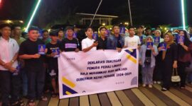 Pemuda Peduli Lingga (PPL) deklarasi dukungan untuk Muhammad Rudi maju menjadi calon Gubernur Kepri 2024 mendatang, Sabtu (13/4/2014). Matapedia6.com/Dok PPL