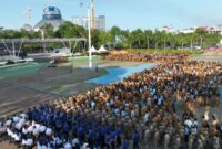 Awal pertama Msuk kerja ASN Pemko Batam gelar Apel Gabungan di halaman kantor Wali Kota Batam, Engku Putri Batam Centre, Selasa (16/4/2024). Matapedia6.com/ Diskominfo