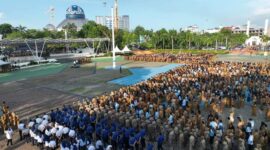 Awal pertama Msuk kerja ASN Pemko Batam gelar Apel Gabungan di halaman kantor Wali Kota Batam, Engku Putri Batam Centre, Selasa (16/4/2024). Matapedia6.com/ Diskominfo