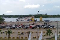 Tempat parkir kendaraan di pelabuhan Roro Punggur Kota Batam luas dan nyaman karena sudah di atur sesuai jenis kendaraan, Jumat (19/4/2024). Matapedia6.com/Luci