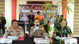 Polres Bintan gelar Ekspos pengungkapan tanaman ganja milik yang ditanamkan warga di KM 17 Desa Toapaya Selatan Kabupaten Bintan, Kamis (25/4/2024). Matapedia6.com/ Dok Polres Bintan