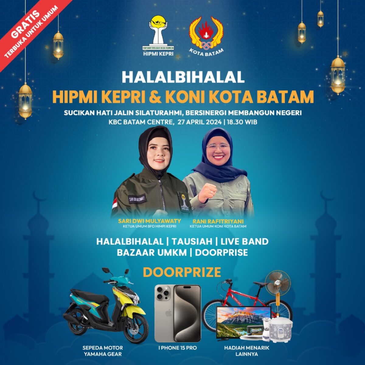 Ketua Koni Batam dan Ketua HIPMI Kepri. Foto:Istimewa