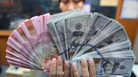 Ilustrasi rupiah dan dolar AS.