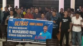 Ultras Lingga Deklarasi dukungan ke Muhammad Rudi. Foto:Istimewa