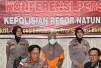 Wakapolres Natuna, Kompol Rudi Ahmad Prasetyo saat konfrensi pers pengungkapan kasus asusila yang dilakukan Guru terhadap muri di Natuna di Kantor Polres Natuna, Rabu (8/5/2024). Matapedia6.com/ Dok. Polres Natuna