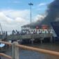 Kondisi kapal Roro Permata Lestari I Terbakar saat melakukan perbaikan kelistrikan di pelabuhan BUMD Bengkalis, Riau, Kamis (23/5/2024). Matapedia6.com/ Istimewa