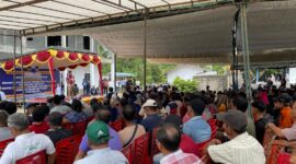 Muhammad Rudi saat di acara silaturahmi dengan masyarakat Karimun, Minggu (26/5/2024). Foto:Ist