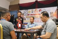 Kapolda Kepri Irjen Pol Yan Fitri Halimansyah saat bertanding menghadapi lawan di Turnamen Domino Kapolda Kepri Cup 2024 di Dreg's Cafe & Resto Mega Legenda, Sabtu (1/6/2024). Matapedia6.com/Dok Humas Polda