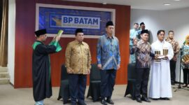 Tiga pejabat lingkungan BP Batam dilantik, Jumat (21/6/2024). Foto:Ist