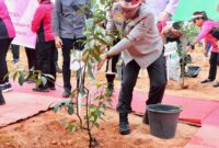 Kapolda Kepri Irjen Pol Yan Fitri Halimansyah saat melakukan penanaman pohon di lingkungan Polda Kepri, Kamis (27/6/2024). Matapedia6.com/Dok Humas Polda