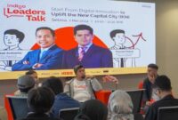 CEO Lifepack & Co-Initiator Startup Lokal, Natali Ardianto (paling kiri) dan Deputy EVP CX & Digitalization Telkom, Fauzan Feisal (tengah) dalam sesi diskusi Indigo Leaders Talk dan Startup Clinic bertajuk “Start from Digital Innovation to Uplift the New Capital City (IKN)