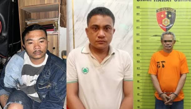 Tampang Yunus Syahputra (SYT) dan Rudi Apri Sembiring, eksekutor pembakaran rumah Rico Sempurna Pasaribu, wartawan di Kabupaten Karo yang tewas terbakar bersama tiga anggota keluarganya yang lain. Matapedia6.com/ Istimewa
