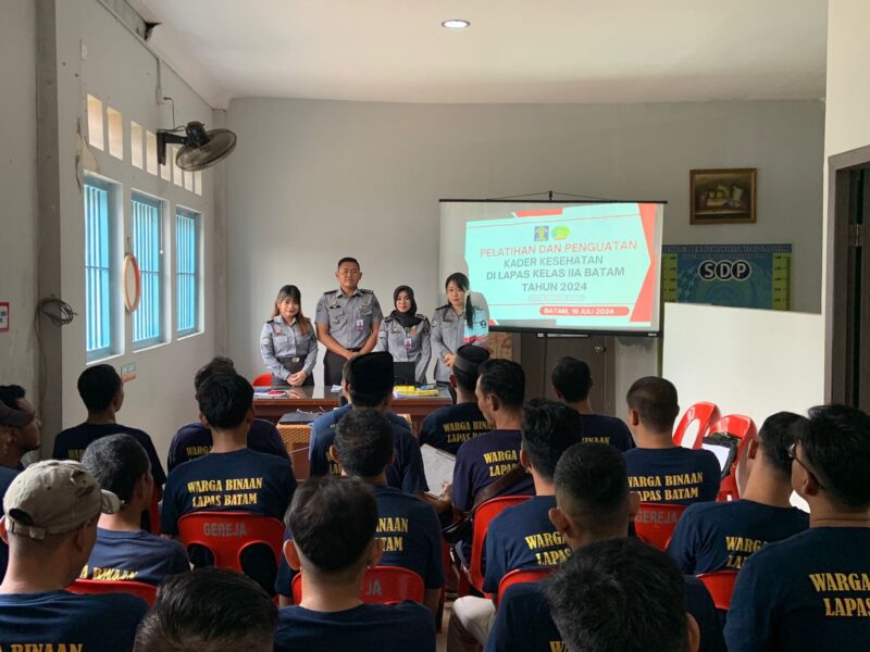 Pelatihan kader kesehatan di Lapas Batam, Selasa (16/7/2024). Foto; Dok/Lapas