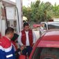 Salah satu mobil isi Pertalite di SPBU Bandara menggunakan QR code, Senin (29/7). Foto:rega/matapedia