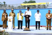 Presiden Joko Widodo meresmikan Sistem Penyediaan Air Minum (SPAM) Kota Bandar Lampung di Kabupaten Lampung Selatan, Provinsi Lampung, Senin (26/8/2024). Matapedia6.com/Dok Setneg.go.id