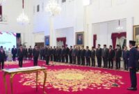 Suasana pelantikan menteri dan wakil menteri Kabinet Indonesia Maju di Istana Negara, Jakarta, Senin (19/8/2024). Matapedia6.com/Dok.Sekretariat Presiden