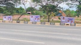 Spanduk dukungan Amsakar-Li Claudia. Foto:Istimewa