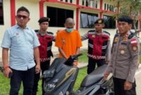 Polisi mengamankan Z, oknum honorer di Sekwan DPRD Natuna bersama barang bukti motor N-MAX yang digadaikan, Kamis (8/8/2024) Matapedia6.com/Dok Polres Natuna