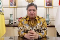 Ketua Umum Partai Golkar Airlangga Hartarto saat mengumumkan pengunduran dirinya sebagai ketua umum Partai Golkar, Minggu (11/8/2024). Matapedia6.com/Tangkapan layar video