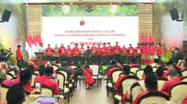 Partai Demokrasi Indonesia Perjuangan (PDIP) Umumkan sekaligus serahkan surat rekomendasi Calon Gubernur dan juga Bupati dan wali Kota di Indonesia, di Kantor DPP PDIP, Jalan Diponegoro, Jakarta Pusat, Rabu (14/8/2024).Matapedia6.com/Screenshot Youtube PDI Perjuangan