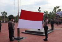 Polres Bintan melaksanakan Upacara Pengibaran Bendera Merah Putih yang dilaksanakan di lapangan Bhayangkara Polres, Sabtu (17/8/2024). Matapedia6.com/Dok Polres Bintan