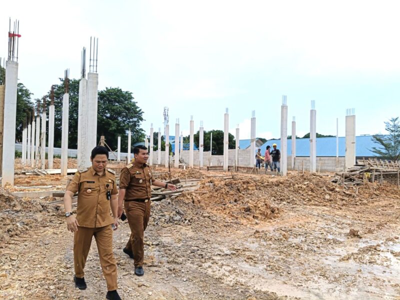 Camat Sagulung Hafiz tinjau pembangunan Puskesmas di Sungai Pelunggut, Senin (19/8). Foto:Dok/untuk-matapedia