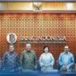 Gubernur BI Perry Warjiyo dalam konferensi pers hasil Rapat Dewan Gubernur (RDG) di Kantor BI, Rabu (21/8). Foto:Dok/BI