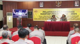 Polresta Barelang gelar pelatihan pra operasi mantap praja seligi 2024, selama dua hari di Aula Anindhita Mapolresta Barelang. Jumat (23/8/2024). Matapedia6.com/Dok humas Polresta